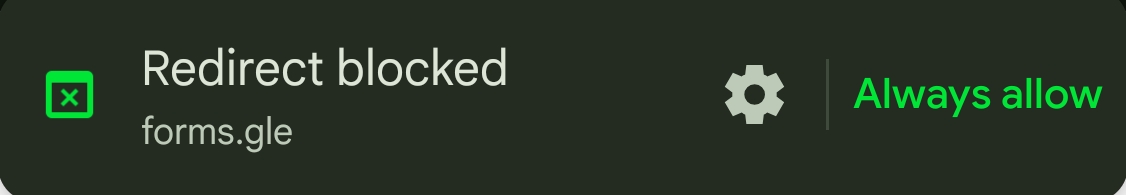 Tap Always allow if redirect is blocked